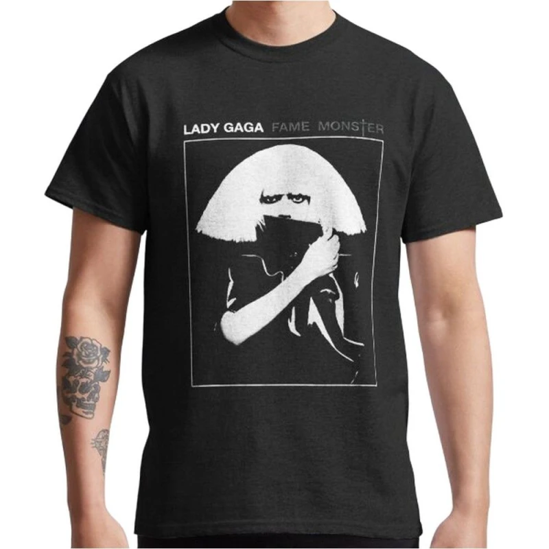 Image of Lady Gaga Mens Fame T-Shirt in Black Size: Medium Black Male M
