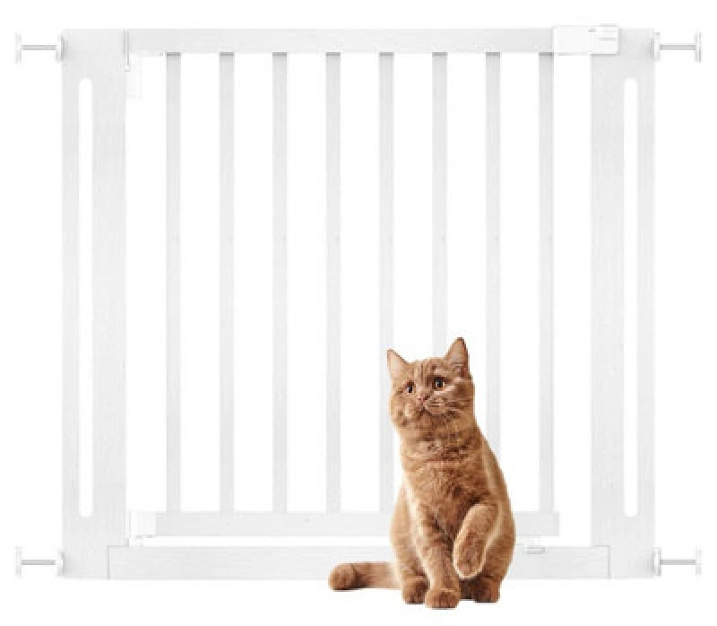 Image of Bettacare Wooden Elegance Dog Gate, White, 87Cm - 95Cm, Pressure Fit Pet Gate, 65Cm Extra Wide Doorway, Easy Installation
