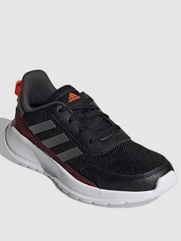 Image of adidas Kids Unisex Tensaur Run Trainers - Black/Silver, Size 4