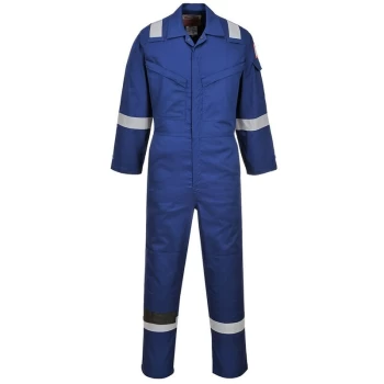 Image of Portwest - FR21RBRM - sz M Flame Resistant Super Light Weight Anti-Static Coverall 210g - Royal Blue