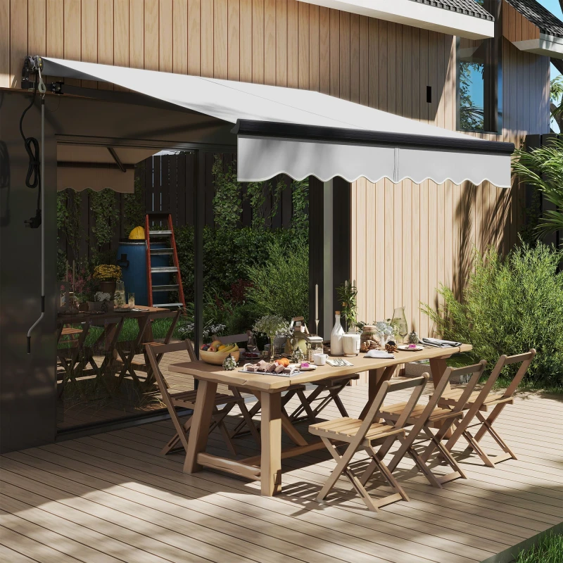 Image of Outsunny 2.5 x 2m Electric Retractable Awning w/ Aluminium Frame - Light Grey TJ Hughes 5063603804609