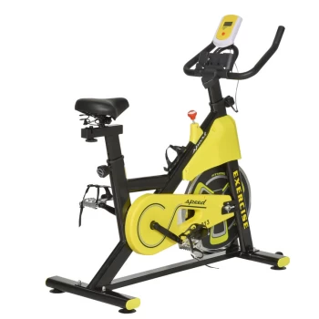 Image of Homcom - Adjustable Resistance Exercise Bike w/ LCD Display Home Workout Yellow