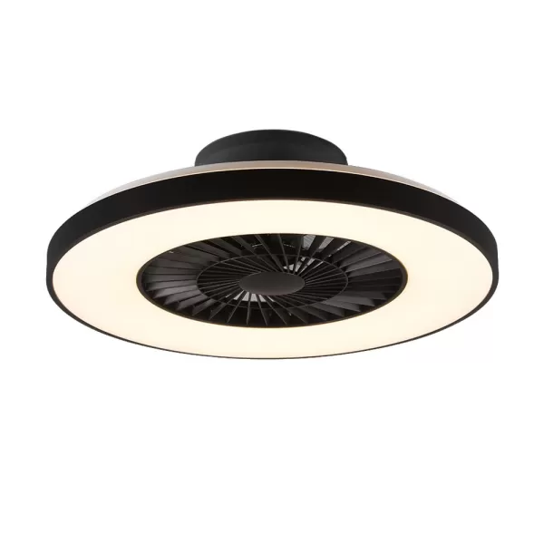 Image of Halmstad Modern Ceiling Fan Black Matt 3000-6500K Remote control