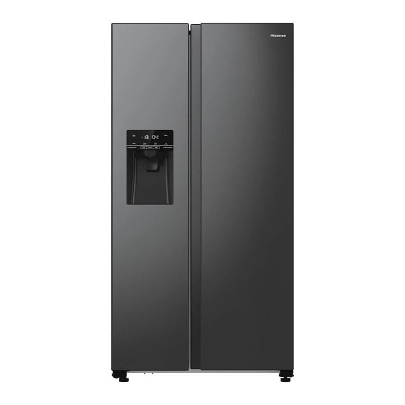 Image of Hisense PureFlat RS5P535NTFDUK Non-Plumbed Total No Frost American Fridge Freezer - Black Stainless Steel - D Rated