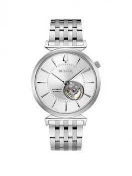 Image of Bulova Regatta Silver Skeleton Eye Automatic Dial Stainless Steel Bracelet Mens Watch