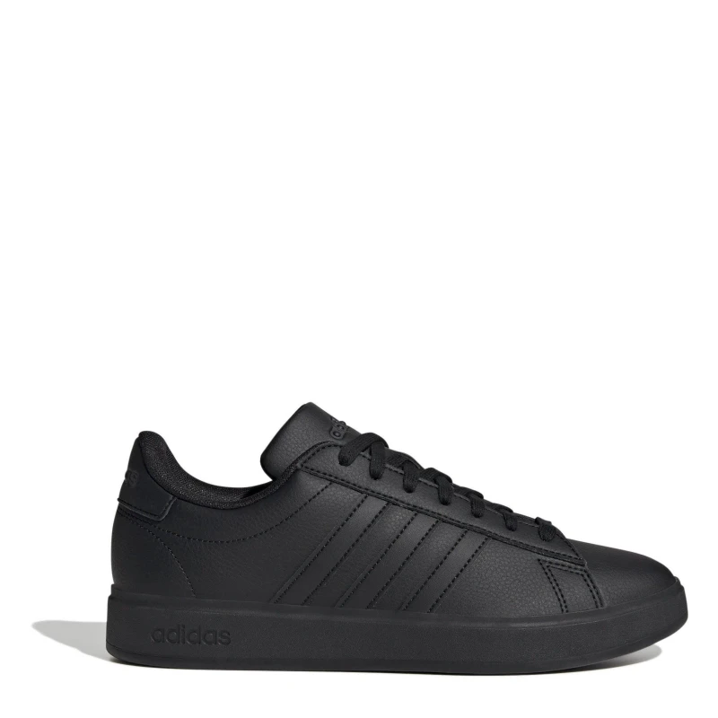Image of adidas Womens Grand Court Sneakers Triple Black female 4 (36.7)