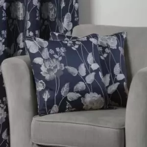 Image of Emma Barclay Pair Butterfly Meadow Cushion Cover Navy