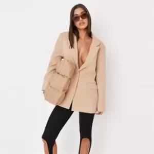 Image of Missguided Tailored Oversized Blazer Co Ord - Neutral