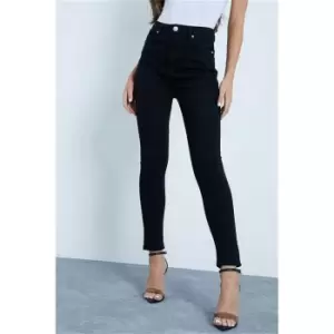 Image of I Saw It First Black High Waisted Stretch Split Hem Jeans - Black