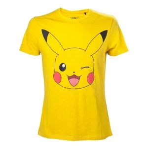 Image of Pokemon Mens Pikachu Winking Small T-Shirt