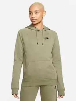 Image of Nike Nsw Essential Fleece Overhead Hoody - Olive Size S, Women