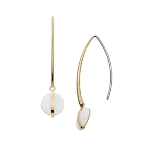 Image of Sea Glass White Glass Hoop Earrings