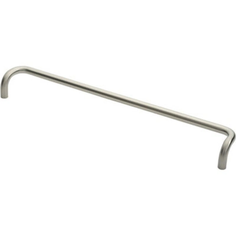Image of Loops Cranked Door Pull Handle 19mm Dia 600mm Fixing Centres Satin Steel Metallics unisex