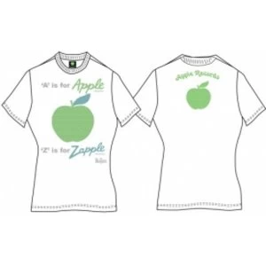 Image of A is for Apple Ladies White Vintage Print TShirt: X Large