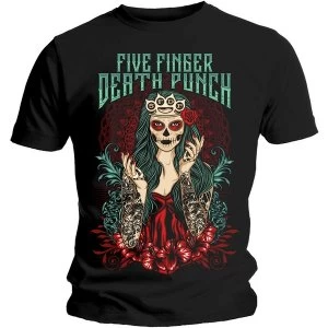 Image of Five Finger Death Punch - Lady Muerta Unisex Medium T-Shirt - Black