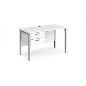 Image of Maestro 25 H-Frame Desk with Two Drawer Pedestal 600 mm