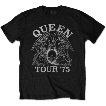 Image of Queen - Tour '75 Unisex Medium T-Shirt - Black