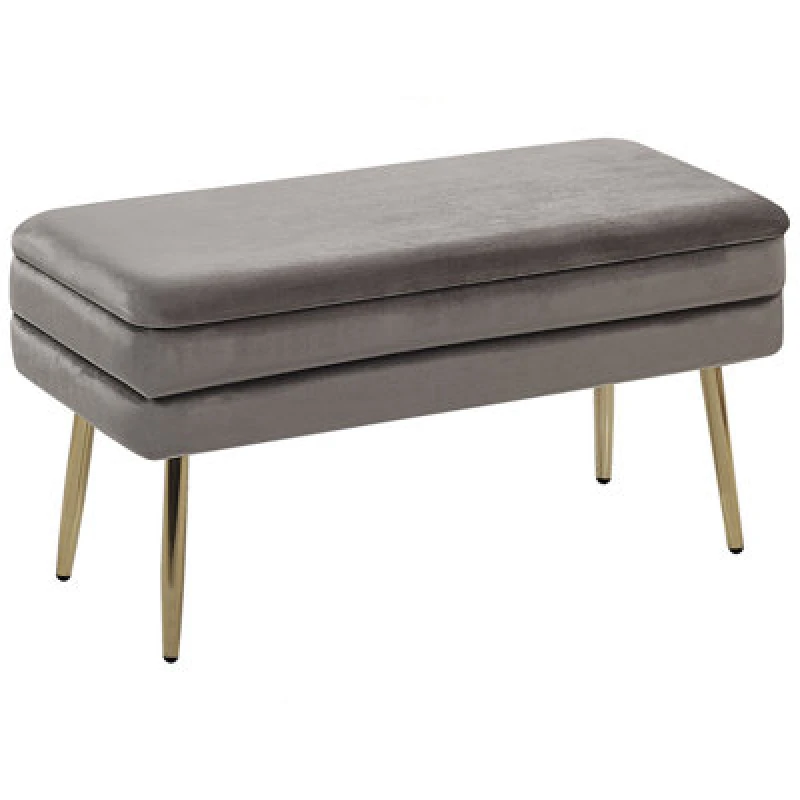 Image of Beliani Storage Bench Durham Velvet Grey