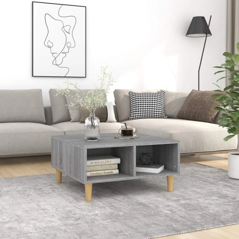 Image of VIDAXL Coffee Table Grey Sonoma 60x60x30cm Engineered Wood Vidaxl 8720286855140