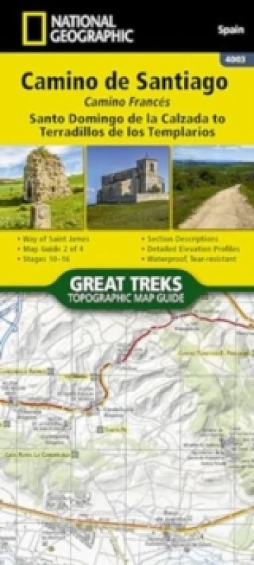 Image of Camino de Santiago - Camino Frances Map 2 of 4 : Santo Domingo de la Calzada to Terradillos de los Templarios Other cartographic