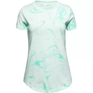 Image of Under Armour Live Liquify Print T Shirt Junior Girls - Blue