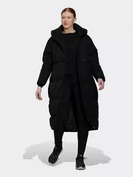 Image of adidas Big Baffle Down Coat, White, Size L, Women