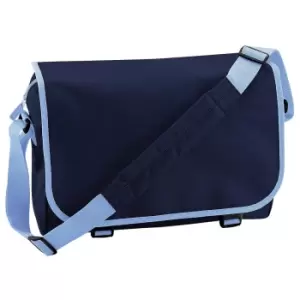 Image of Bagbase Adjustable Messenger Bag (11 Litres) (one Size, French Navy/Sky Blue)