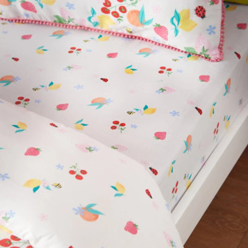 Image of Catherine Lansfield Fruity Friends Bed Linen Fitted Sheet Bright