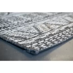 Image of Homespace Direct - Brighton Diamond Indoor/Outdoor Rug, Dark Grey, 160x230cm - Grey