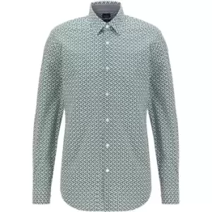 Image of Boss Lukas Patterned Shirt Mens - Green