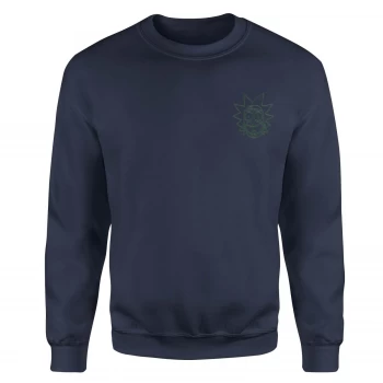 Image of Rick and Morty Rick Embroidered Unisex Sweatshirt - Navy - M