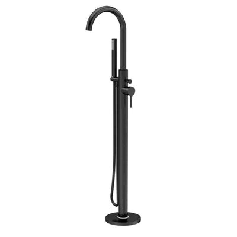 Image of Balterley Floor Standing Bath Shower Mixer Tap with Shower Kit Matt Black unisex