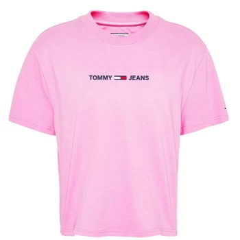 Image of Tommy Jeans Modern Logo T Shirt - Pink DAISY