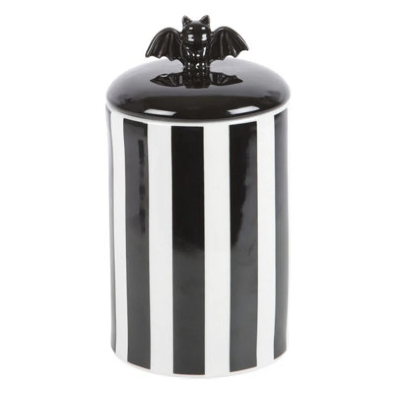 Image of Something Different Something Different Striped Bat Jar in Black One Size Unisex 5063574299695