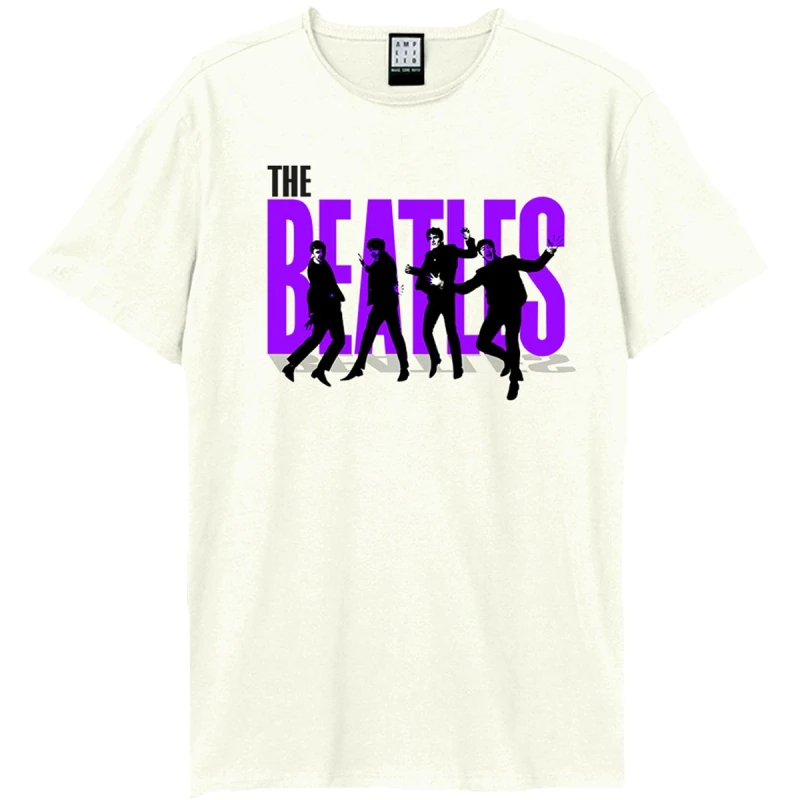 Image of Amplified Amplified Men Fab Four The Beatles Logo T-Shirt in White Size: X-Small White XS Male 5063693952433