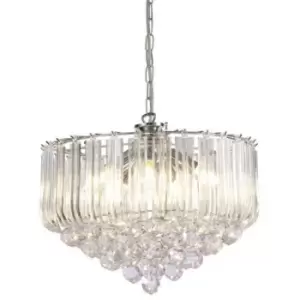 Image of Pendant lamp Lana Chrome polished 5 bulbs 45cm