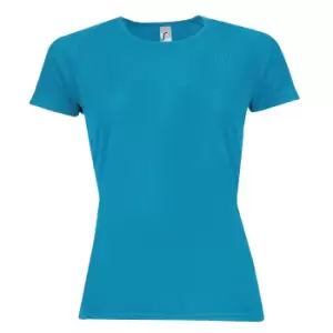 Image of SOLS Womens/Ladies Sporty Short Sleeve T-Shirt (XL) (Aqua)