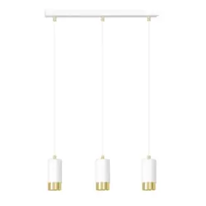 Image of Fumiko White/Gold Bar Pendant Ceiling Light 3x GU10