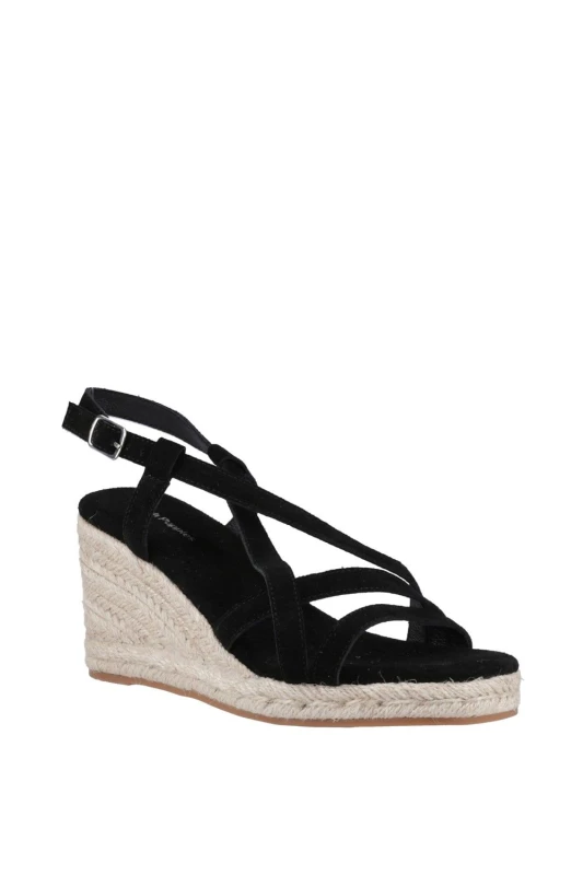 Image of Hush Puppies Jenny Espadrille Wedge Sandal Black