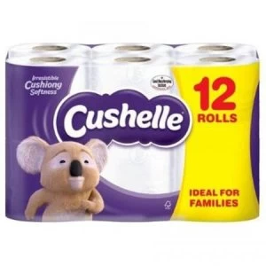 Image of Cushelle Toilet Rolls 2-Ply 180 Sheets 120x104.5mm 21.6m White Ref 1102089 [Pack 12]