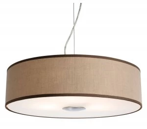 Image of 3 Light Round Ceiling Pendant Taupe, E27
