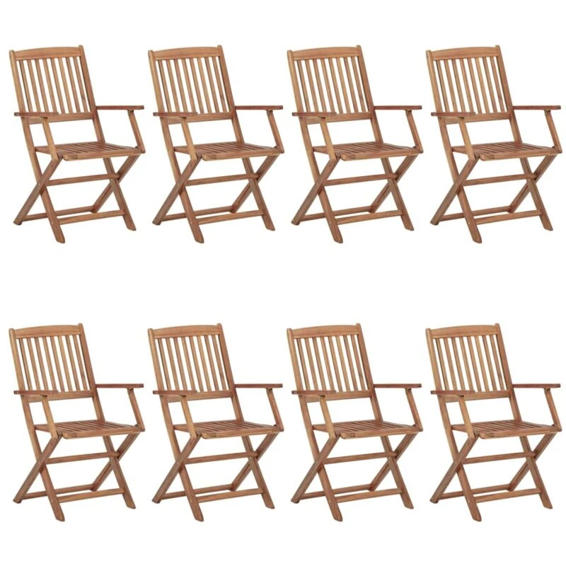 Image of VIDAXL Folding Outdoor Chairs 8 pcs Solid Acacia Wood Vidaxl 8720286459195