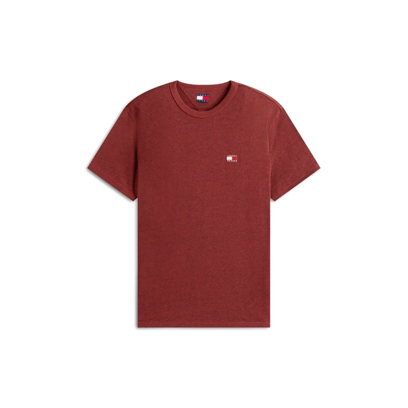 Image of Tommy Jeans Classic Tommy Small Badge T Shirt Terracotta Hthr male S