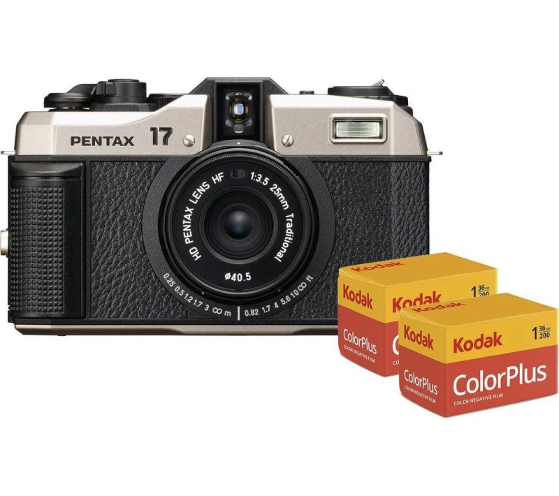 Image of PENTAX 17 Compact Film Camera with Kodak Film - Pack of 2, Black 5055189045231
