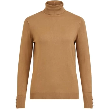 Image of Vila Vijeneve Roll Neck Knit Jumper - Beige