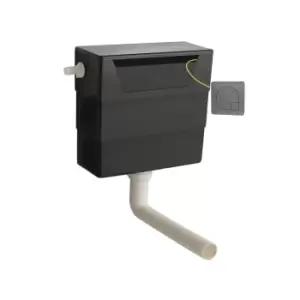 Image of Hudson Reed Concealed Cistern & Square Gun Metal Flush Plate