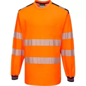 Image of Portwest HiVisTex Pro Long Sleeved T Shirt Orange / Navy M