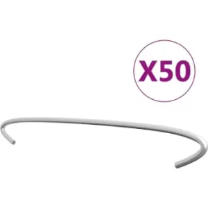 Image of Vidaxl - Gabion Hooks 50 pcs Galvanised Steel 50cm Silver