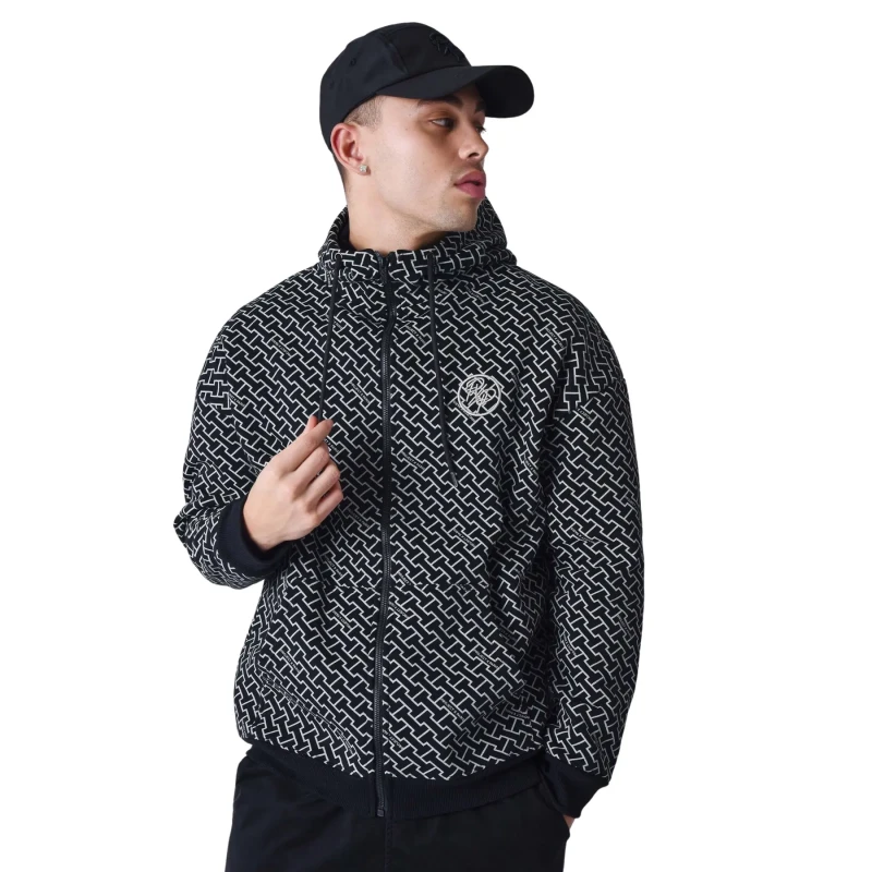 Image of Project X Paris Zip-up hoodie with monogram print Project X Paris Noir Male S