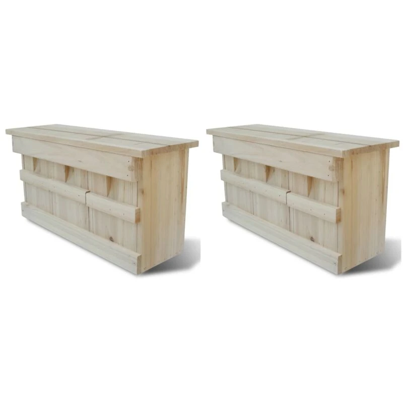 Image of vidaXL 2x Sparrow Houses Wood 44x15.5x21.5cm Bird Habitat Home Nesting Box